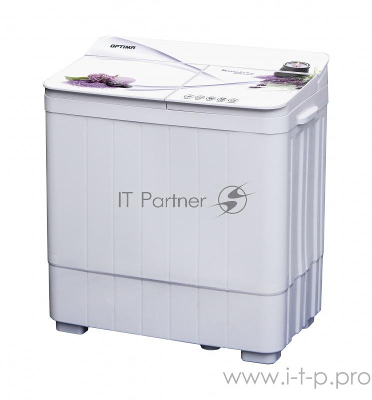 Стиральная машина OPTIMA МСП-35СТ (п/авт.,стекл. крыш.,стир./отж. 3,5кг/2.5кг,1350 об./мин.) (Белое стекло сирень1)
