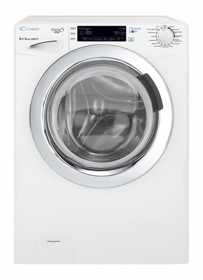 Стиральная машина CANDY GVF4 4138LWHC3-07 Grand'O Vita Smart, 85?60?44 см, 8 кг, 1300 об/мин, А+++АB, Smart Touch управление (Wi-Fi+NFC), MPS+, Пар, Inverter, Автоопределение загрузки (KG детектор), 16 программ, Mix & Wash, Интенсивная 40°, Гигиениче