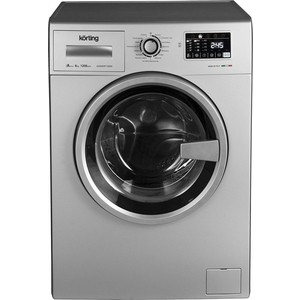 Стиральная машина Korting KWM 55F1285 S, 8 кг, 1200 об/мин, сенсорное управление, LED индикация настроек и этапов выполнения программы, цифровой дисплей с индикацией продолжительности программы, отложенный старт, А+++, серебристая