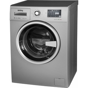 Стиральная машина Korting KWM 55F1285 S, 8 кг, 1200 об/мин, сенсорное управление, LED индикация настроек и этапов выполнения программы, цифровой дисплей с индикацией продолжительности программы, отложенный старт, А+++, серебристая
