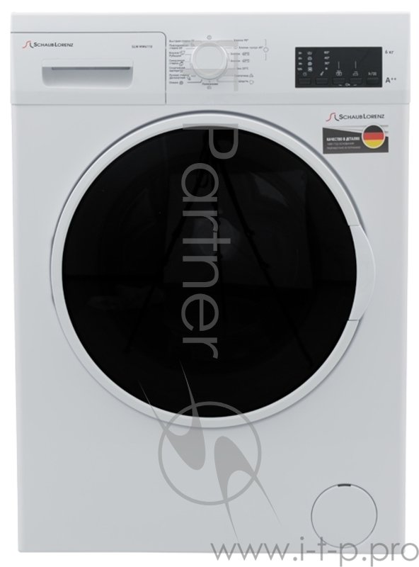 Стиральная машина Schaub Lorenz 84.5x59.7x41.6 см, загрузка фронтальная, 6кг, до 1000 об/мин при отжиме, A++, дисплей, белая