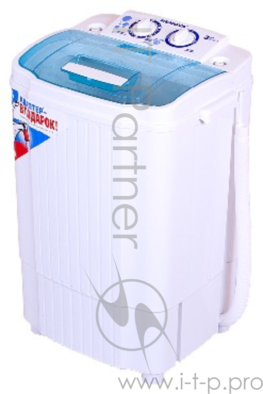 Стиральная машина Renova WS-30ЕT (белый, 3 кг,1350 об/мин, управление механическое, вертикальная загрузка)