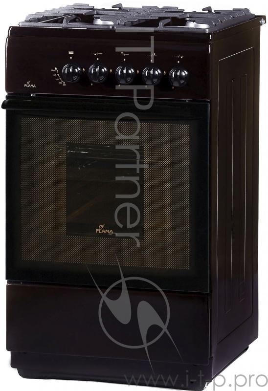 Плита Газовая Flama FG 24028 B коричневый (без крышки) реш.чугун