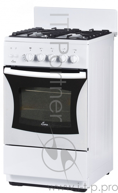 Плита Газовая Flama FG 24229 W белый (без крышки) реш.чугун