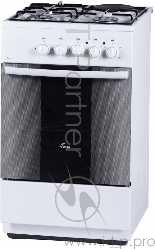 Плита Комбинированная Flama RK 23-105 W белый (без крышки) реш.эмаль