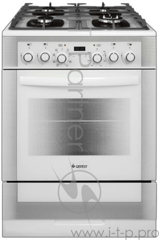Плита Комбинированная Gefest ПГЭ 6502-03 0242 белый (без крышки) реш.чугун