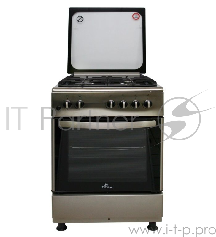 Газовая плита De Luxe 606040.24-000г(кр)чр нерж. стальCистема