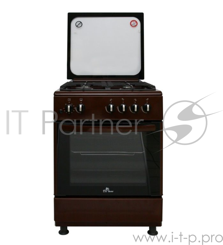 Газовая плита De Luxe 606040.24-002г(кр)чр коричневый Cистема