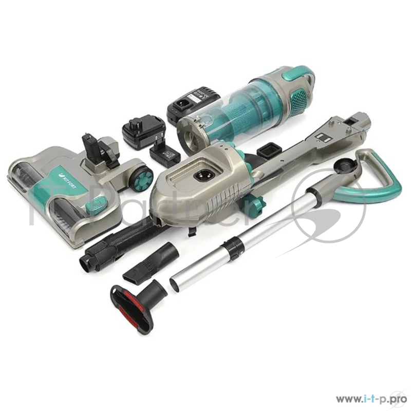 Вертикальный пылесос 521-3-КТ Kitfort Мощность: 170 Вт.Ёмкость пылесборника: 2,0 л.серо-зеленый