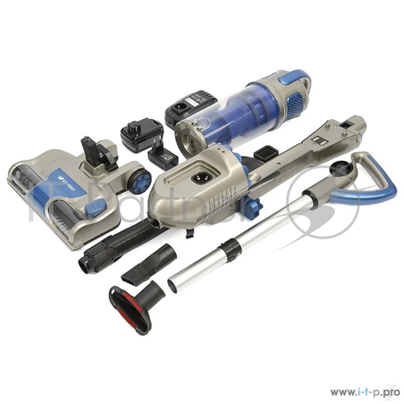 Вертикальный пылесос 521-2-КТ Kitfort.Мощность: 170.Ёмкость пылесборника: 2,0 л.серо-синий