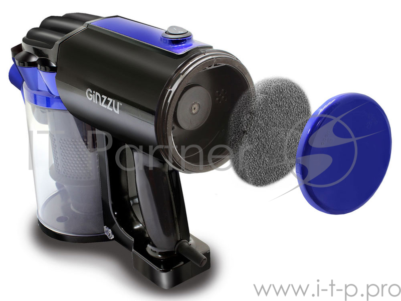 Пылесос GiNZZU VS117 черно/синий верт