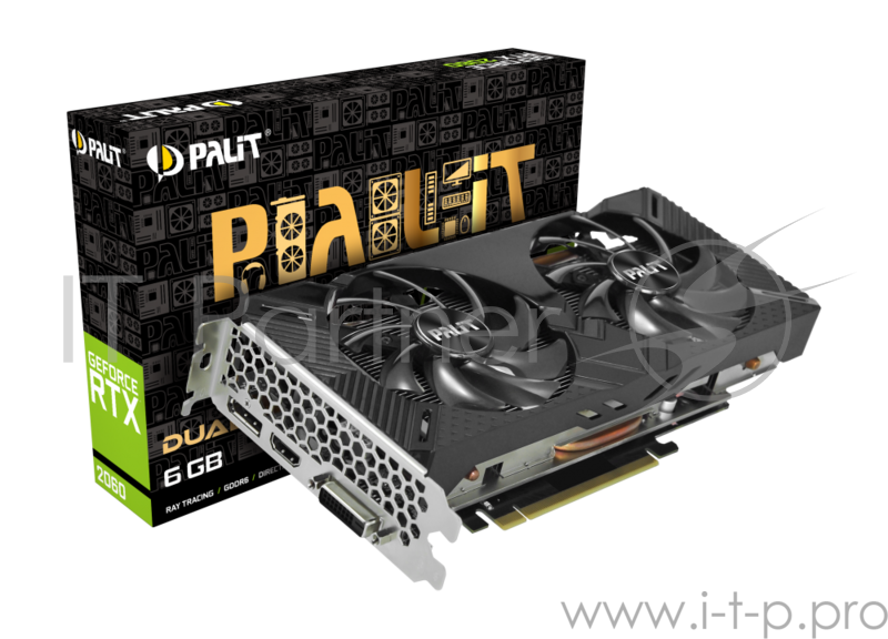 Видеокарта Palit PCI-E PA-RTX2060 DUAL 6G nVidia GeForce RTX 2060 6144Mb 192bit GDDR6 1365/14000 DVIx1/HDMIx1/DPx1/HDCP Ret