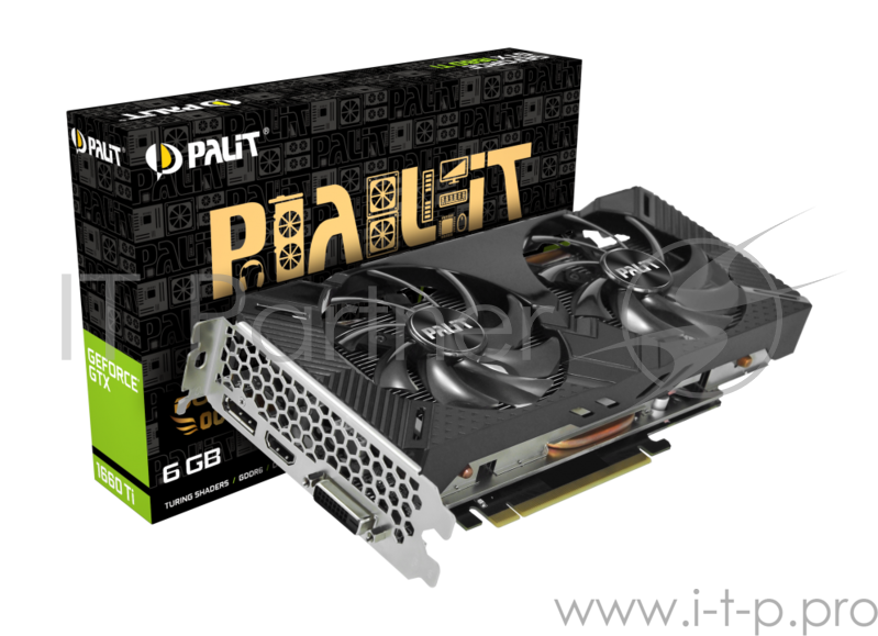Видеокарта Palit PCI-E PA-GTX1660Ti DUAL OC 6G nVidia GeForce GTX 1660TI 6144Mb 192bit GDDR6 1500/12000 DVIx1/HDMIx1/DPx1/HDCP Ret