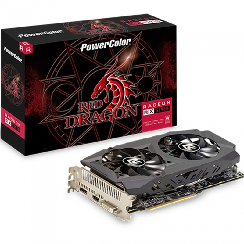 Видеокарта PowerColor PCI-E AXRX 590 8GBD5-DHD AMD Radeon RX 590 8192Mb 256bit GDDR5 1545/8000 DVIx1/HDMIx1/DPx1/HDCP Ret