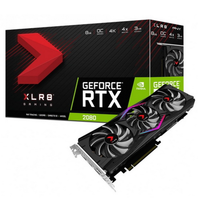 Видеокарта GeForce® RTX 2080 XLR8 OC TRIPLE FAN 8GB GDDR6 1x HDMI 3x DisplayPort 1x USB Type-C