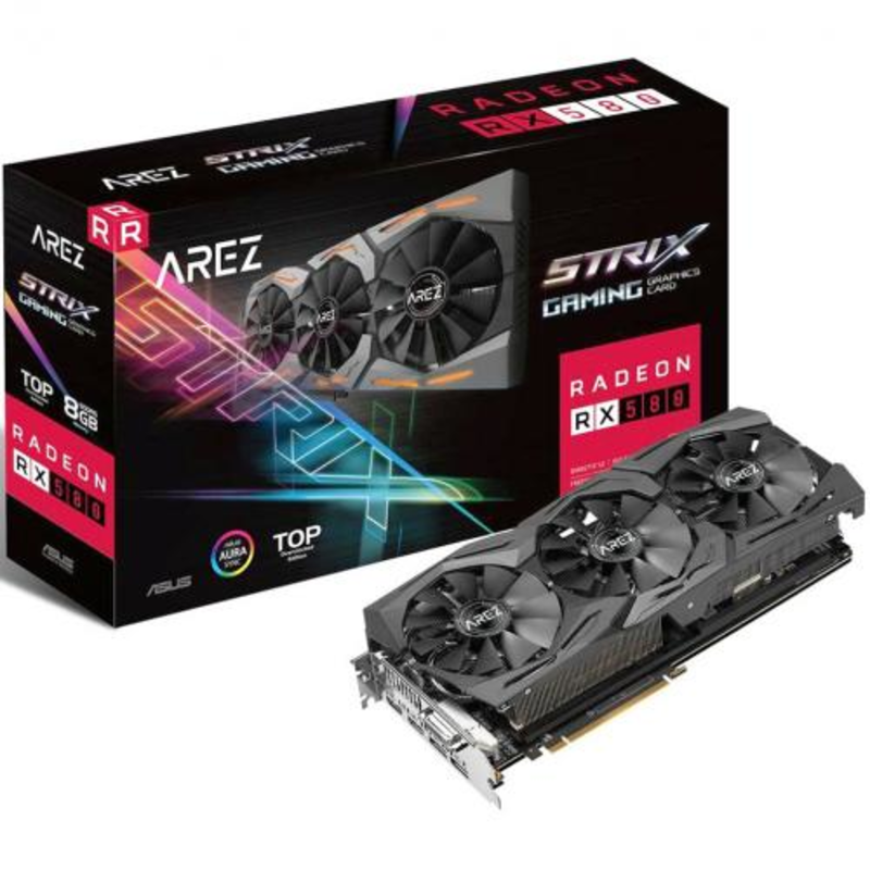 Видеокарта Asus PCI-E AREZ-STRIX-RX580-O8G-GAMING AMD Radeon RX 580 8192Mb 256bit GDDR5 1360/8000 DVIx1/HDMIx2/DPx2/HDCP Ret