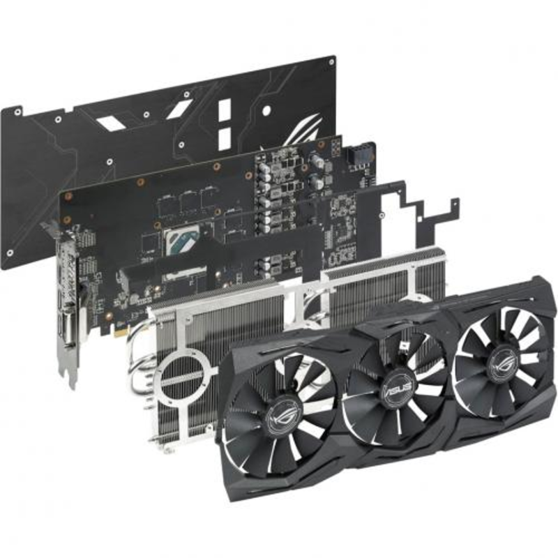 Видеокарта Asus PCI-E AREZ-STRIX-RX580-O8G-GAMING AMD Radeon RX 580 8192Mb 256bit GDDR5 1360/8000 DVIx1/HDMIx2/DPx2/HDCP Ret