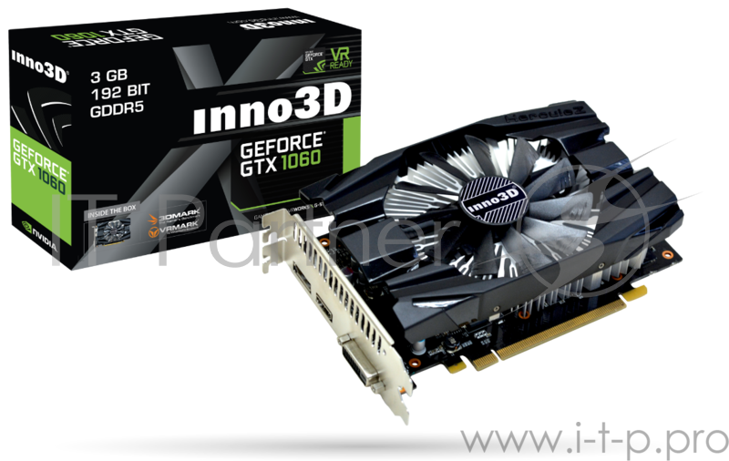 Видеокарта Inno3D Inno3D GeForce GTX 1060 Compact 2(1506Mhz / 8Gbps) / 3GB GDDR5 / 192-bit / DP+HDMI+DVI / VA09 / GP106F6560