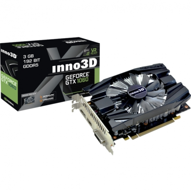 Видеокарта Inno3D Inno3D GeForce GTX 1060 Compact 2(1506Mhz / 8Gbps) / 3GB GDDR5 / 192-bit / DP+HDMI+DVI / VA09 / GP106F6560