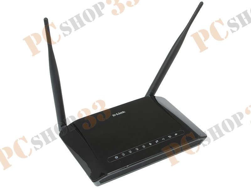 Модем DSL D-Link DSL-2750U/RA/U3A Annex A/L/M ADSL2/2+ + маршрутизатор 4 порта 100Мбит/сек. + точка доступа WiFi 300Мбит/сек. (LAN, WiFi)