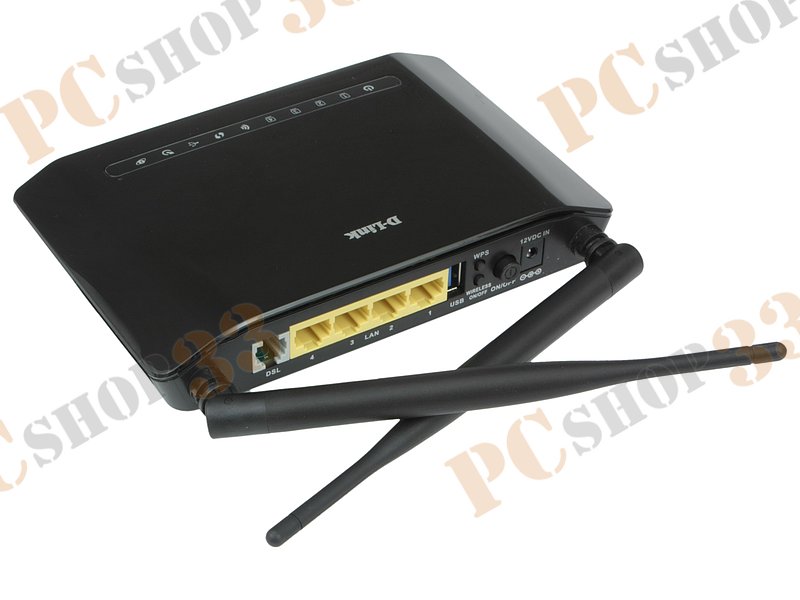 Модем DSL D-Link DSL-2750U/RA/U3A Annex A/L/M ADSL2/2+ + маршрутизатор 4 порта 100Мбит/сек. + точка доступа WiFi 300Мбит/сек. (LAN, WiFi)