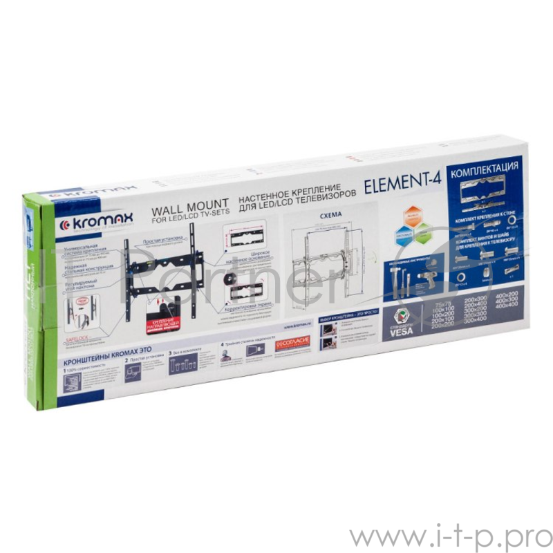 Кронштейн для LED/LCD телевизоров Kromax ELEMENT-4 black