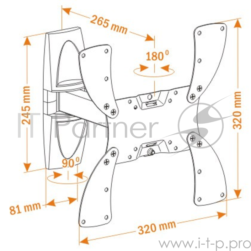 Кронштейн для телевизора Holder LCDS-5020 белый 22