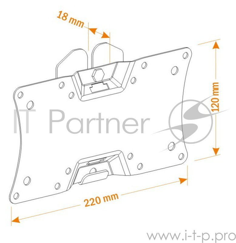 Кронштейн для телевизора Holder LCDS-5060 черный глянец 19-32 макс.30кг настенный фиксированный