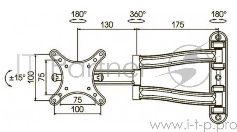 Кронштейн для телевизора Kromax TECHNO-1 темно-серый 10