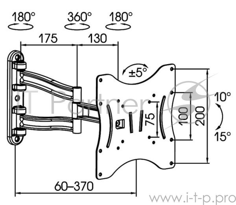 Кронштейн для телевизора Kromax TECHNO-3 белый 15