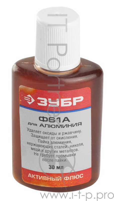 Флюс ЗУБР 55493-030 для AL Ф 61 или ФТКА пластиковый флакон 30мл