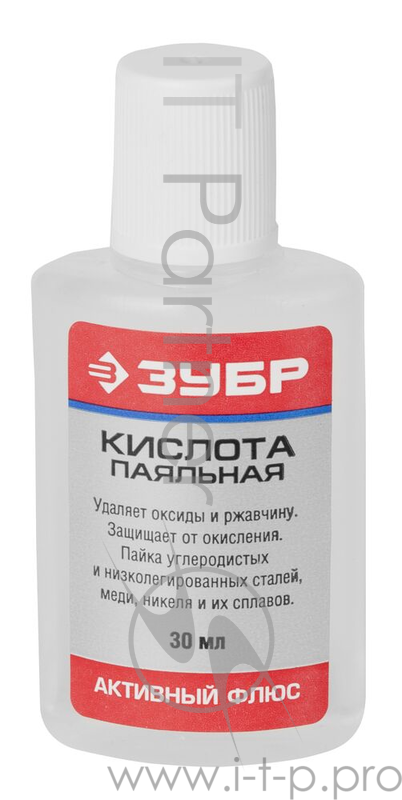 Флюс ЗУБР 55491-030 паяльная кислота пласт 30мл