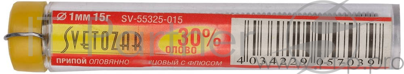 Припой СВЕТОЗАР SV-55325-015 оловянно-свинцовый 30% sn / 70% pb 15гр