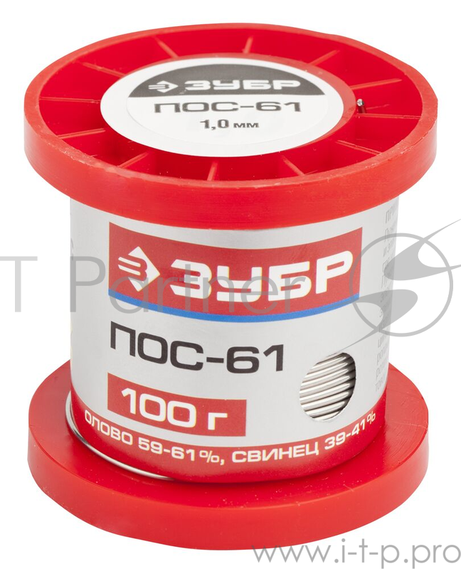 Припой ЗУБР 55450-100-10 ПОС 61 проволока 100г 1мм