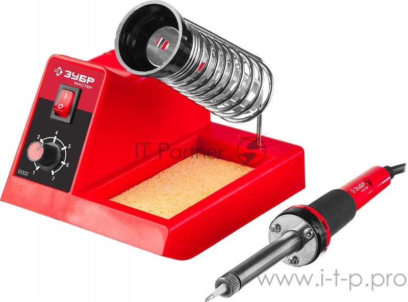 Паяльная станция ЗУБР МАСТЕР 55332 100-450°C подставка 2-х компонентная рукоятка 48Вт