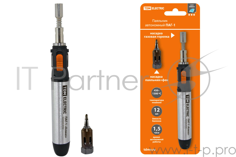 Паяльник ТДМ SQ1025-0102 автономный газовый паг-1 3наконечника жало резак фен 12мл