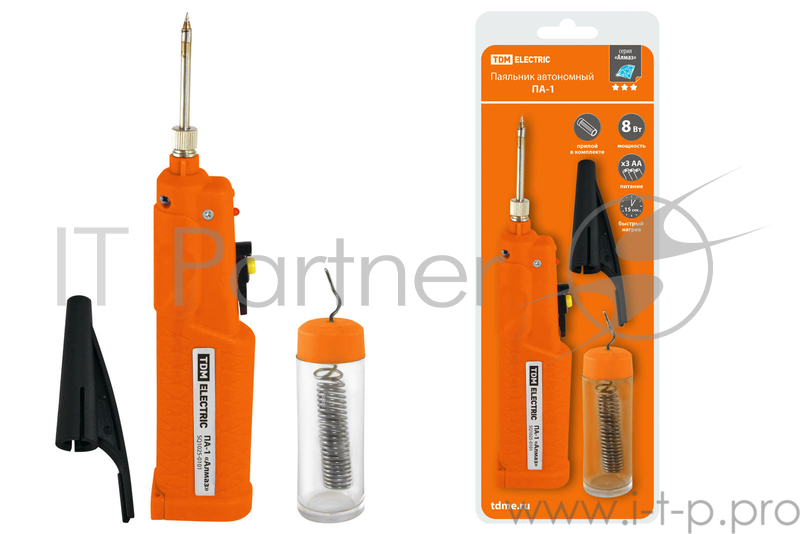 Паяльник ТДМ SQ1025-0101 автономный па-1 батареи типа 3хАА с припоем