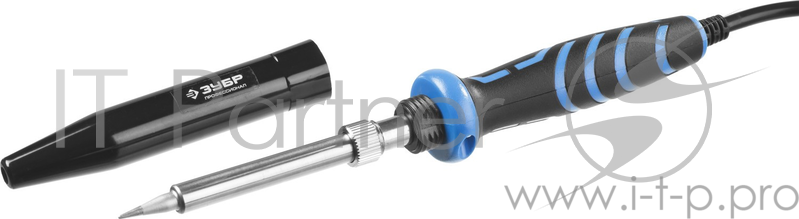 Паяльник ЗУБР 55413-40 профессионал с двухкомп. рукояткой с защитным колпачком керам. нагрев.40Вт