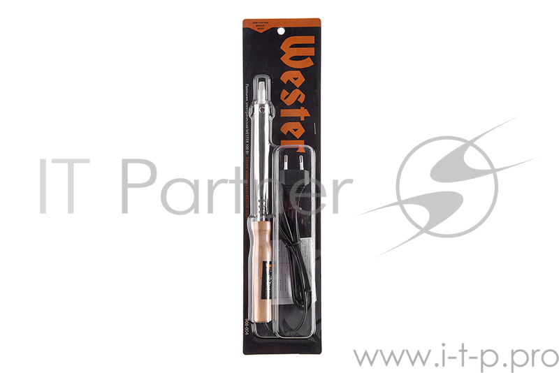 Паяльник WESTER 908-004 100Вт с никелированным жалом с медным наконечником, дер. ручка