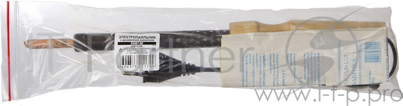 Паяльник NN ink. 55407-80 с деревянной рукояткой 80Вт 220В клин