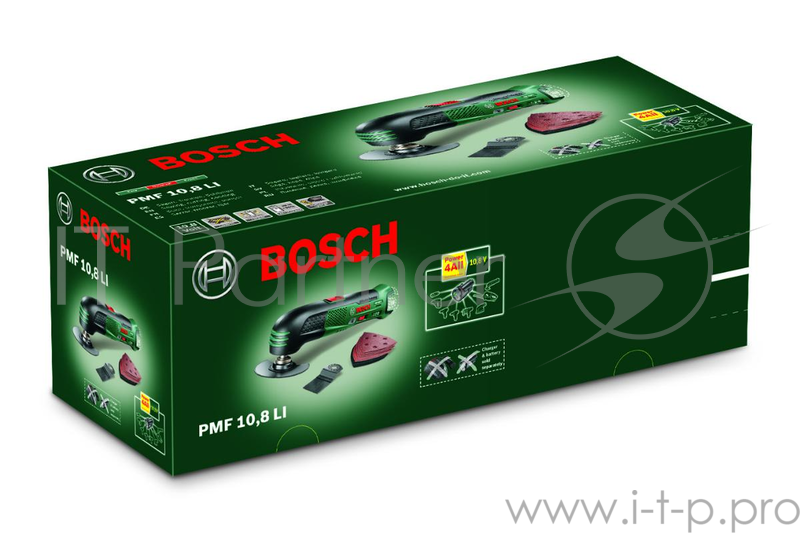 Шлифовальные машины Bosch PMF 10,8 Li 0603101922 Универсальный резак {5000 - 20000 кол./мин,10.8 В,Li-Ion,1.5 А*ч,1 акк.}