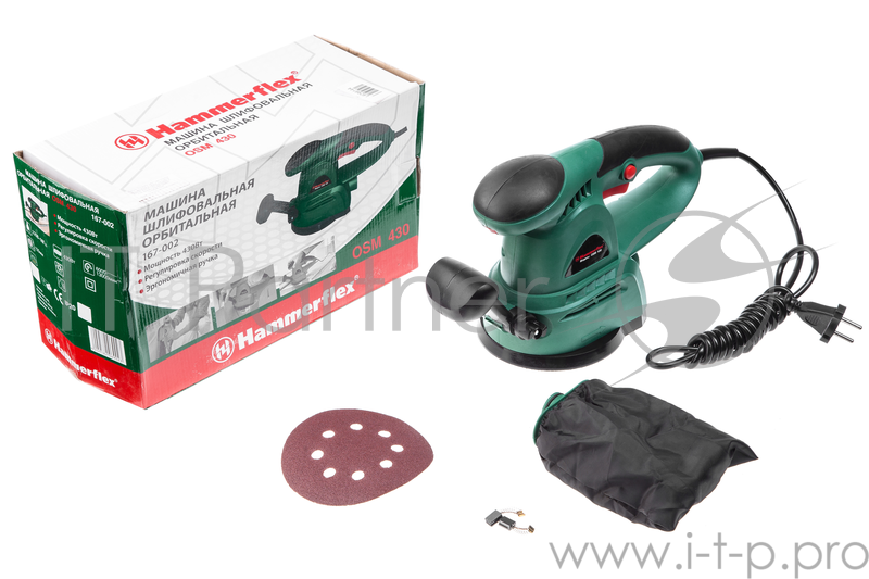 Шлифовальные машины Hammer Flex OSM430 20208 167-002 {Шлиф.машинка орбитальная 430Вт диаметр 125мм 6000-13000об/мин}