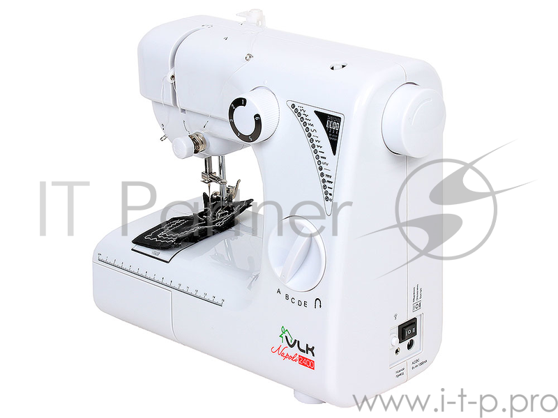 Швейная машина VLK NAPOLI 2400 Электромеханическое управление,19 швейных операций,полуавтоматическая обработка петли,Размеры (ШxГxВ) 30x14x27 см , ножной привод .