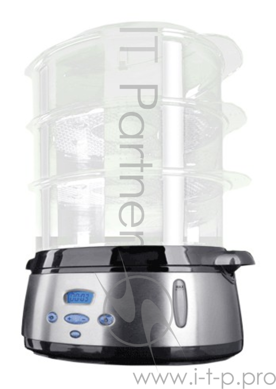 Пароварка Polaris PFS 0305AD 3ярус. 800Вт серебристый/черный