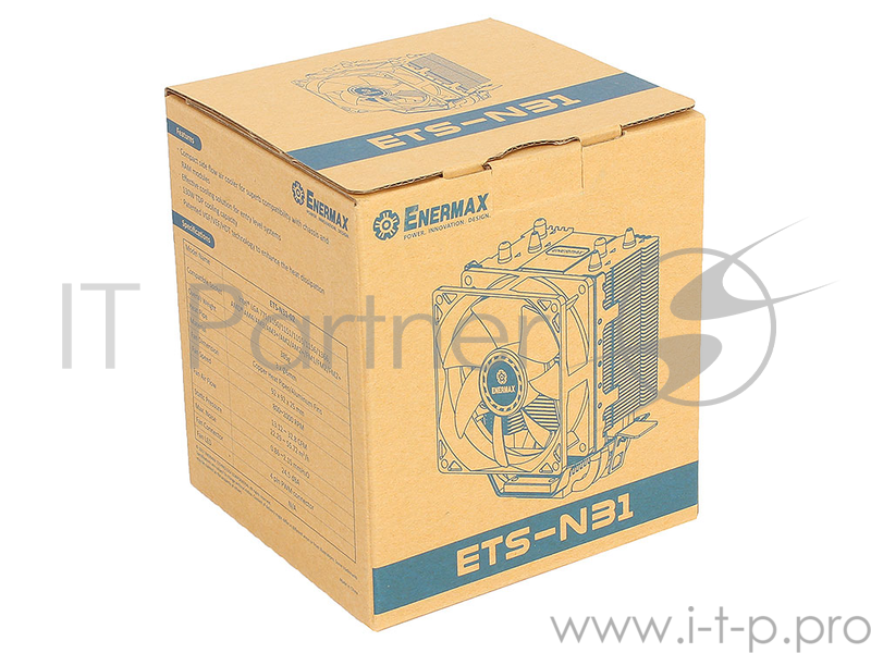 Кулер для CPU универсальный ETS-N31-02 ETS-N31-02 Cooler 130W TDP, PWM, 800~2000rpm, 13.12~32.8 CFM, max 24.5dBa