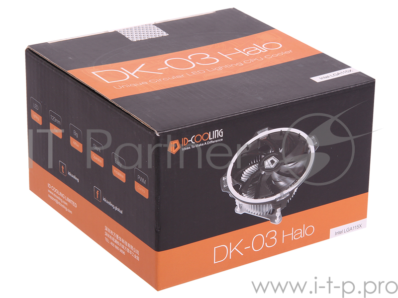 Кулер для процессора Cooler ID-Cooling DK-03 HALO LED PWM 100W/PWM/ White LED /Intel 115*