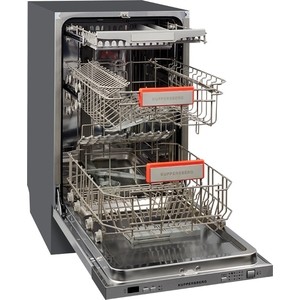 Встраиваемая посудомоечная машина Kuppersberg Узкая, ширина Узкая, 45 см, 11 комплектов, электронное управление, цифровой дисплей, отсрочка старта 1-24, 6 программ, третья корзина для столовых приборов,