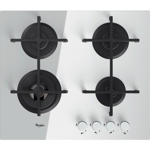 Встраиваемые газовые панели Whirlpool Встраиваемые газовые панели Whirlpool/60см, газ на стекле, автоподжиг, газ-контроль, чугунные решетки, форсунки для баллонного газа (G30) в комплекте, белый лед