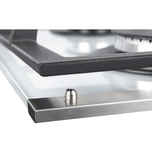 Встраиваемые газовые панели Weissgauff 60 см, газовая, независимая, поверхность из закаленного стекла, автоподжиг, газ-контроль, WOK, жиклёры для баллонного газа, чугунные решетки, белая