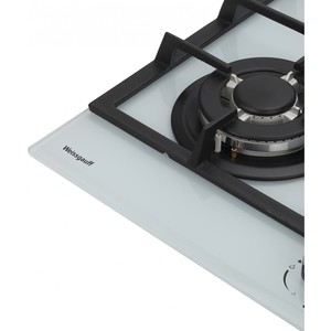Встраиваемые газовые панели Weissgauff 60 см, газовая, независимая, поверхность из закаленного стекла, автоподжиг, газ-контроль, WOK, жиклёры для баллонного газа, чугунные решетки, белая